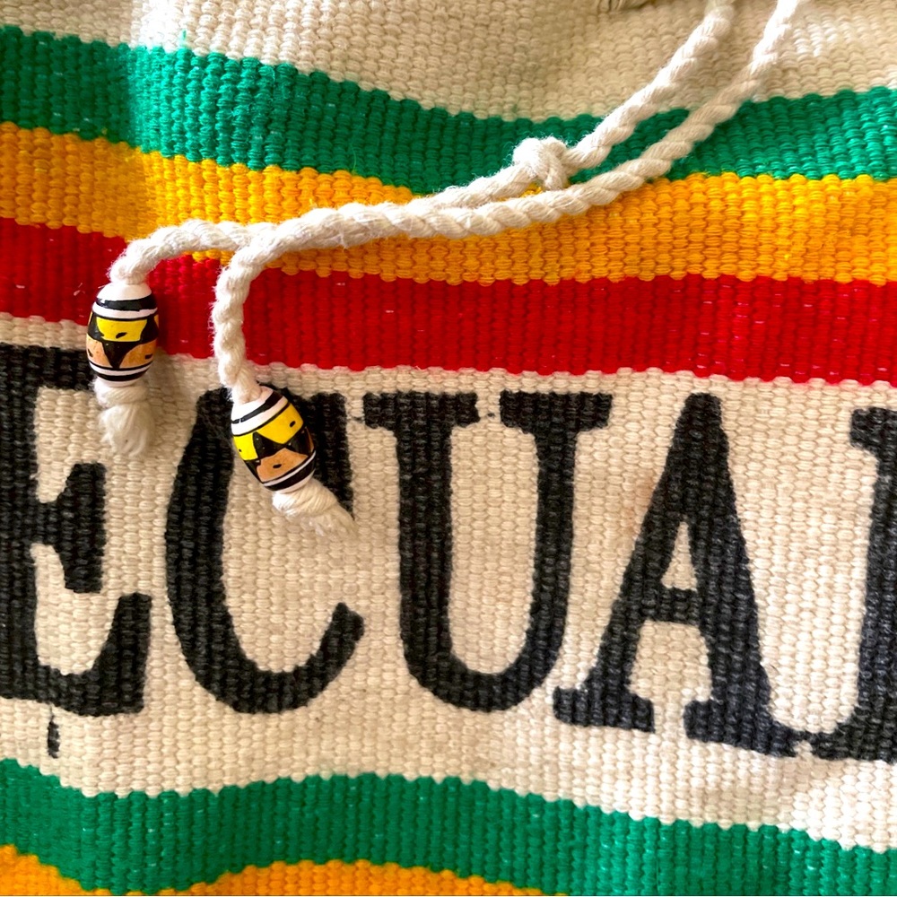 1970s Vintage Bucket Bag With Ecuadorian Designs